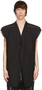 Rick Owens Black Jumbo Tatlin Sleeveless Blazer – BlackSkinny