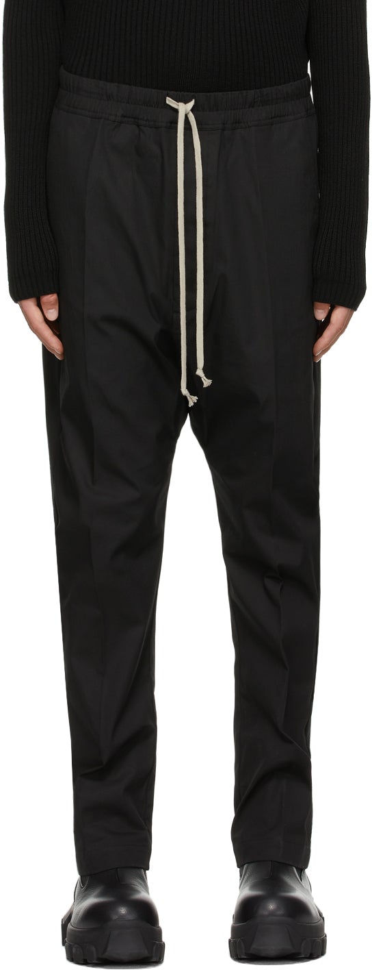 Rick Owens Black Long Drawstring Trousers - Pantalon de serrage long noir de Rick Owens - 릭 오웬스 블랙 긴 Drawstring 바지
