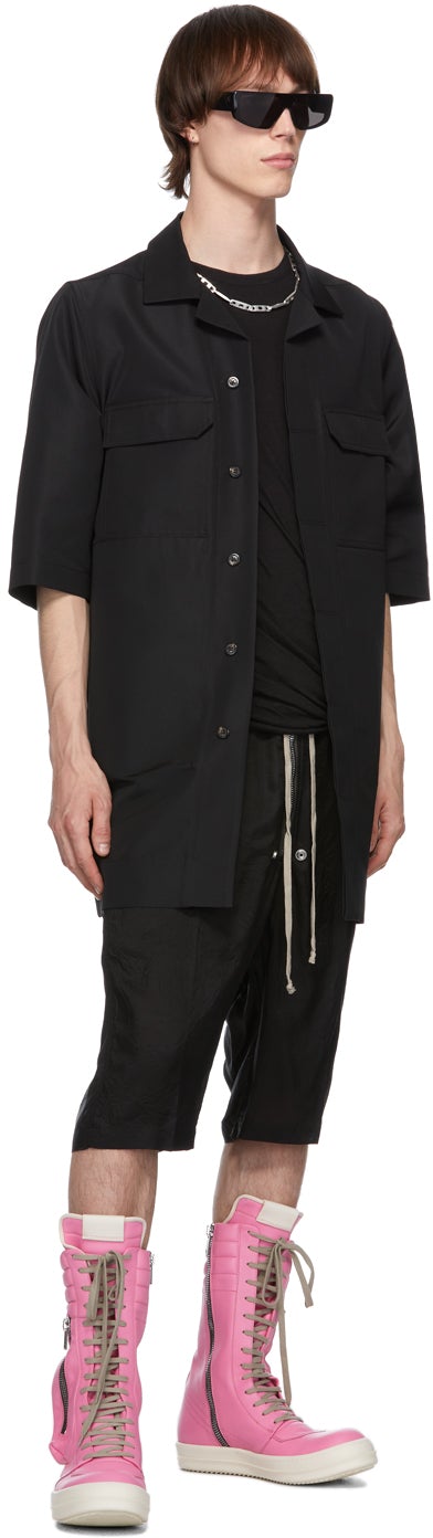 Rick Owens Black Magnum Short Sleeve Shirt
