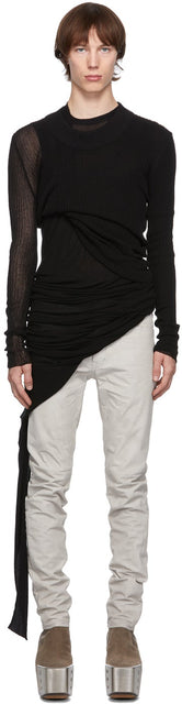 Rick Owens Black Membrane Subhuman Sweater - Rick Owens Sweater Subhuman à membrane noire - Rick Owens 검은 멤브레인 Subhuman 스웨터