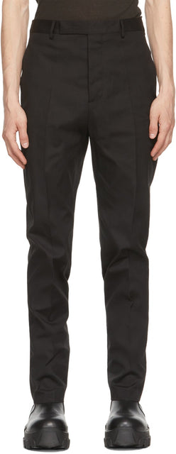 Rick Owens Black Mohair Slim Asaire Trousers - Rick Owens Black Mohair Slim Ataire Pantalons - Rick Owens 블랙 모헤어 슬림 asaire 바지