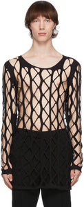 Rick Owens Black Net Sweater - Rick Owens Black Net Pull - 릭 오웬스 블랙 그물 스웨터