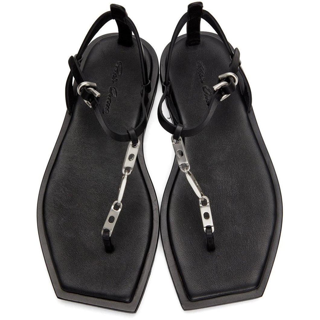 Rick Owens Black New Chain Sandals