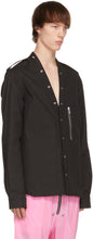 Rick Owens Black Poplin Larry Shirt