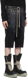 Rick Owens Black Satin Bela Pods Shorts