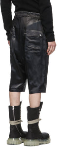 Rick Owens Black Satin Bela Pods Shorts