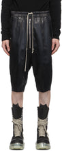Rick Owens Black Satin Bela Pods Shorts - Short de Rick Owens Satin Bela Bela - 릭 오웬스 블랙 새틴 Bela 포드 반바지