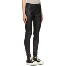 Rick Owens Black Stretch Leather Trousers