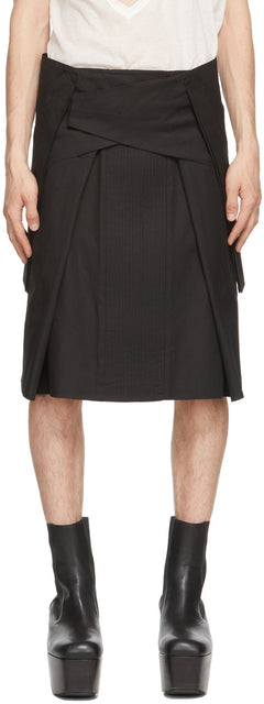 Rick Owens Black Strutter Skirt - Rick Owens Jupe Stroutter Noire - 릭 오웬스 블랙 스커트