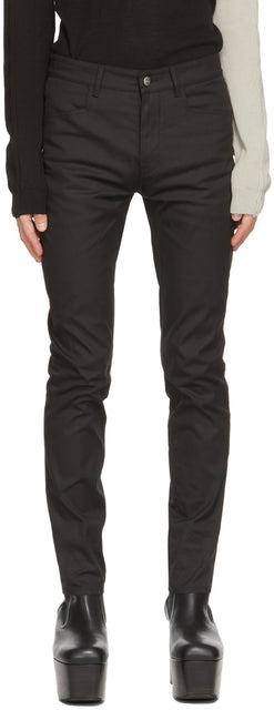 Rick Owens Black Tyrone Trousers - Pantalons Noir Tyrone Noir Rick Owens - 릭 오웬스 블랙 타이론 바지