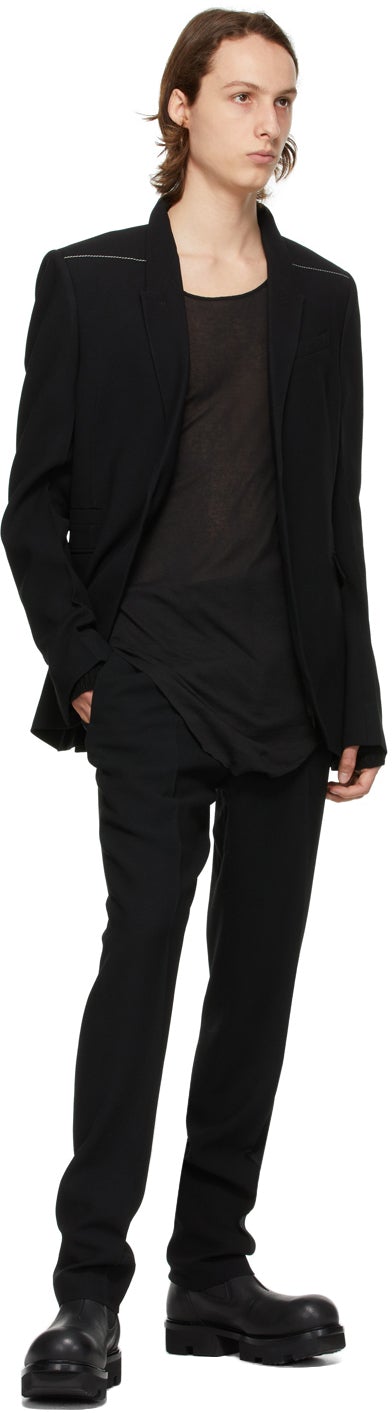 Rick Owens Black Wool Astaires Trousers