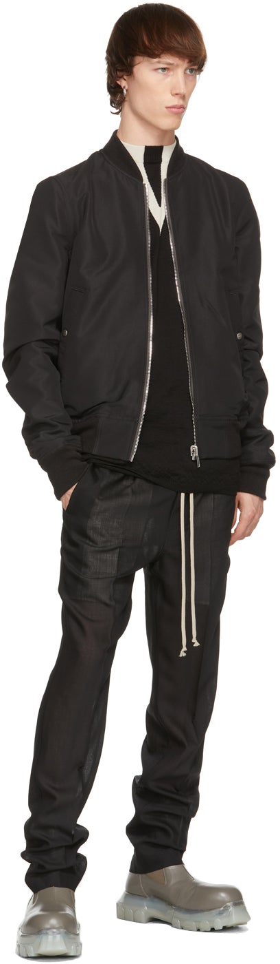 Rick Owens Black Wool Round Neck Sweater