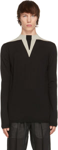 Rick Owens Black Wool Round Neck Sweater - Rick Owens Pull à col rond en laine noire - 릭 Owens 검은 양모 둥근 목 스웨터