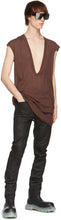 Rick Owens Brown Dylan Cap Sleeve T-Shirt