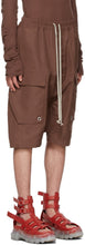 Rick Owens Burgundy Cargo Pods Shorts