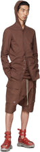 Rick Owens Burgundy Cargo Pods Shorts