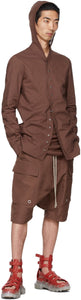 Rick Owens Burgundy Cargo Pods Shorts