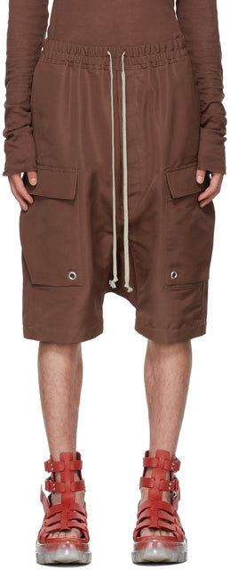 Rick Owens Burgundy Cargo Pods Shorts - Short de rick owens Burgundy Cargo Pods - Rick Owens Burgundy Cargo Pods 반바지