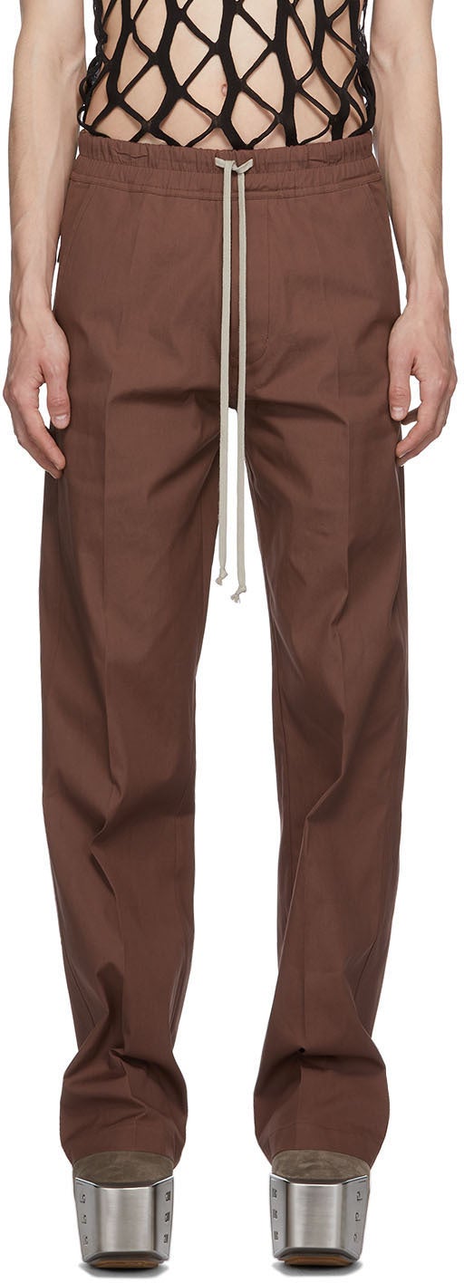 Rick Owens Burgundy Dietrich Drawstring Trousers - Pantalon Diatrich Dietrich Dietrich de Rick Owens Bourgogne Dietrich - Rick Owens Burgundy Dietrich Drawstring 바지