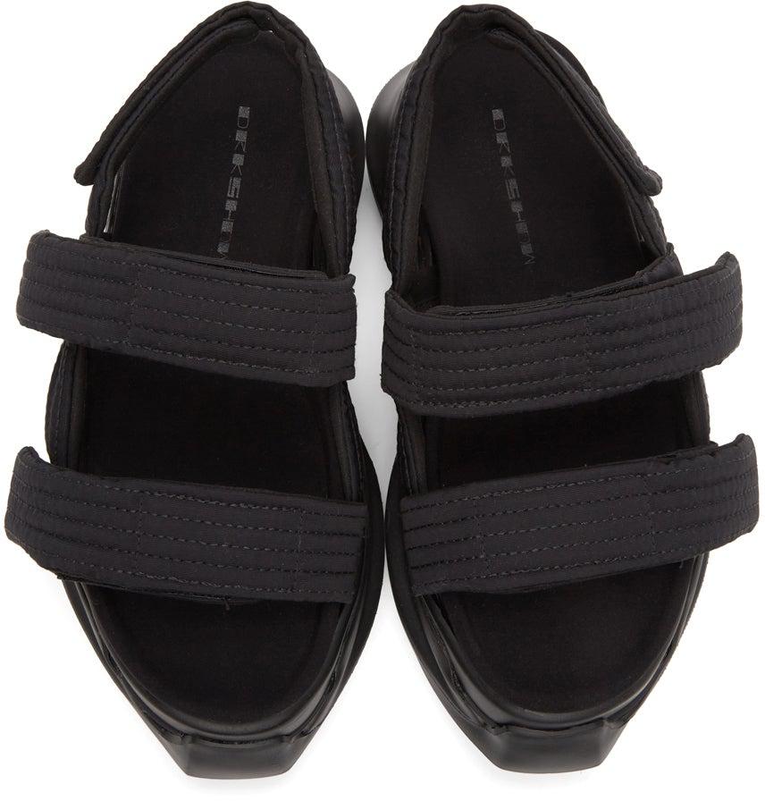 Rick Owens Drkshdw Black Abstract Sandals