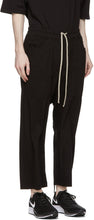 Rick Owens Drkshdw Black Cropped Long Drawstring Cargo Pants