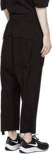 Rick Owens Drkshdw Black Cropped Long Drawstring Cargo Pants
