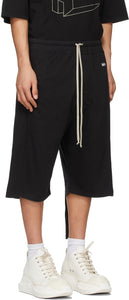 Rick Owens Drkshdw Black Jersey Pusher Shorts