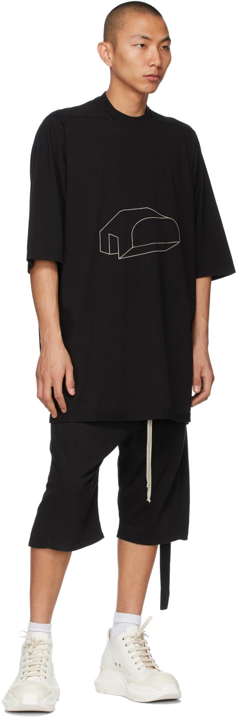 Rick Owens Drkshdw Black Jersey Pusher Shorts