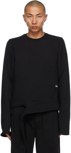 Rick Owens Drkshdw Black Long Creatch Sweatshirt - Sweat-shirt de Creatch Long Creatch noir de Rick Owens Drkshdw - Rick Owens Drkshdw Black Long Creatch 스웨터