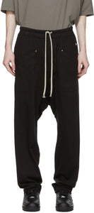 Rick Owens Drkshdw Black Long Drawstring Cargo Pants - Rick Owens Drkshdw Noir Pantalon de cargaison long cordon de serrage noir - Rick Owens Drkshdw 블랙 긴 Drawstring화물 바지