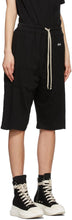 Rick Owens Drkshdw Black Long Pusher Shorts