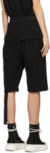 Rick Owens Drkshdw Black Long Pusher Shorts
