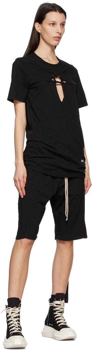 Rick Owens Drkshdw Black Long Pusher Shorts