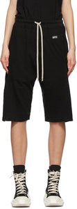 Rick Owens Drkshdw Black Long Pusher Shorts - Rick Owens Drkshdw Black Breard Shorters Short - Rick Owens Drkshdw 블랙 푸셔 반바지