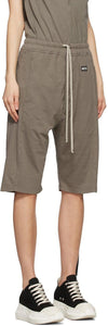 Rick Owens Drkshdw Taupe Long Pusher Shorts