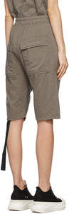 Rick Owens Drkshdw Taupe Long Pusher Shorts