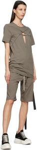 Rick Owens Drkshdw Taupe Long Pusher Shorts