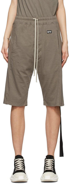 Rick Owens Drkshdw Taupe Long Pusher Shorts - Short de poussoir long de Rick Owens Drkshdw Taupe - Rick Owens Drkshdw Taupe 긴 푸셔 반바지
