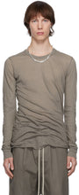 Rick Owens Grey Basic Long Sleeve T-Shirt - T-shirt à manches longues de base de rick owens gris - Rick Owens 그레이 기본 긴 소매 티셔츠