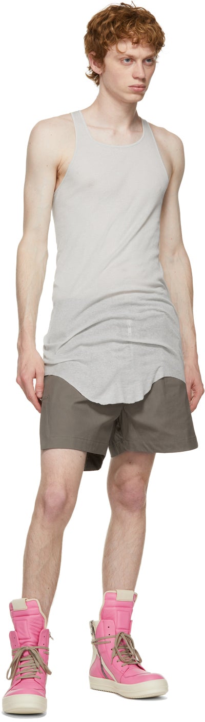 Rick Owens Grey Basic Rib Tank Top