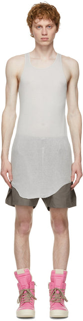 Rick Owens Grey Basic Rib Tank Top - Rick Owens Grey Basic Rover Débardeur - Rick Owens 그레이 기본 리브 탱크 탑
