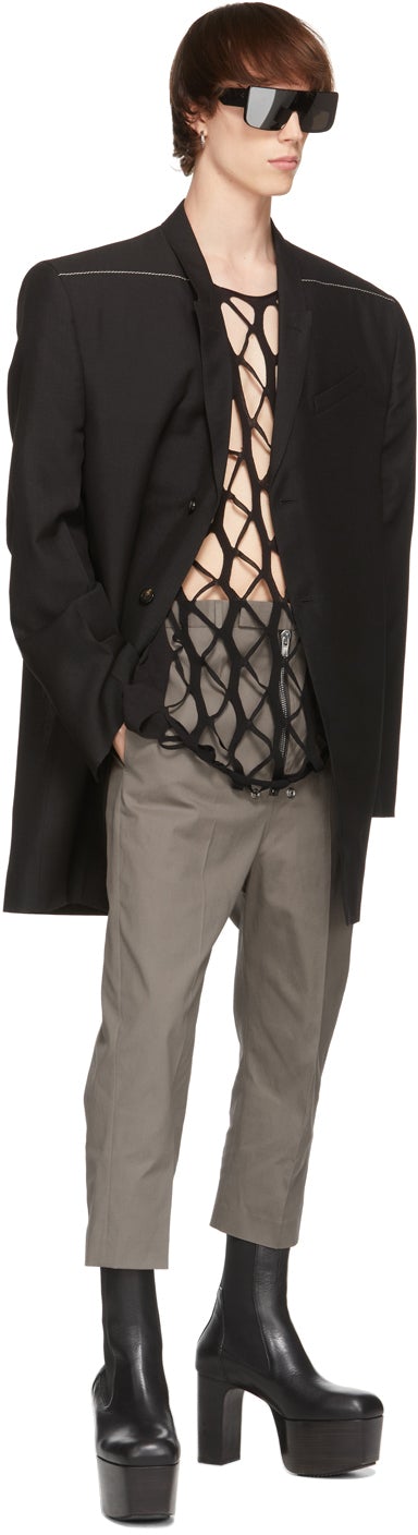 Rick Owens Grey Bela Cropped Trousers