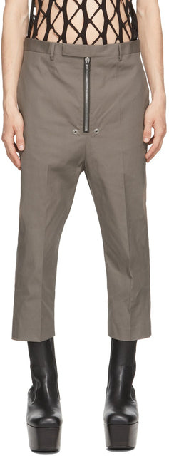 Rick Owens Grey Bela Cropped Trousers - Pantalon recadré de Rick Owens Grey Bela - Rick Owens Grey Bela 자른 바지를 자른 바지