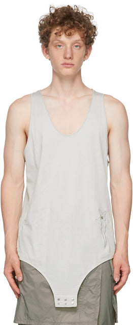 Rick Owens Grey Champion Edition Jersey Basketball Tank Top - Rick Owens Grey Champion Edition Jersey Basketball Débardeur - Rick Owens 그레이 챔피언 에디션 저지 농구 탱크 탑입니다