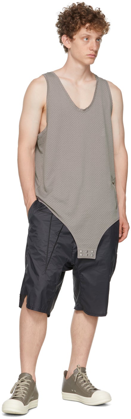 Rick Owens Grey Champion Edition Mesh Basketball Tank Top