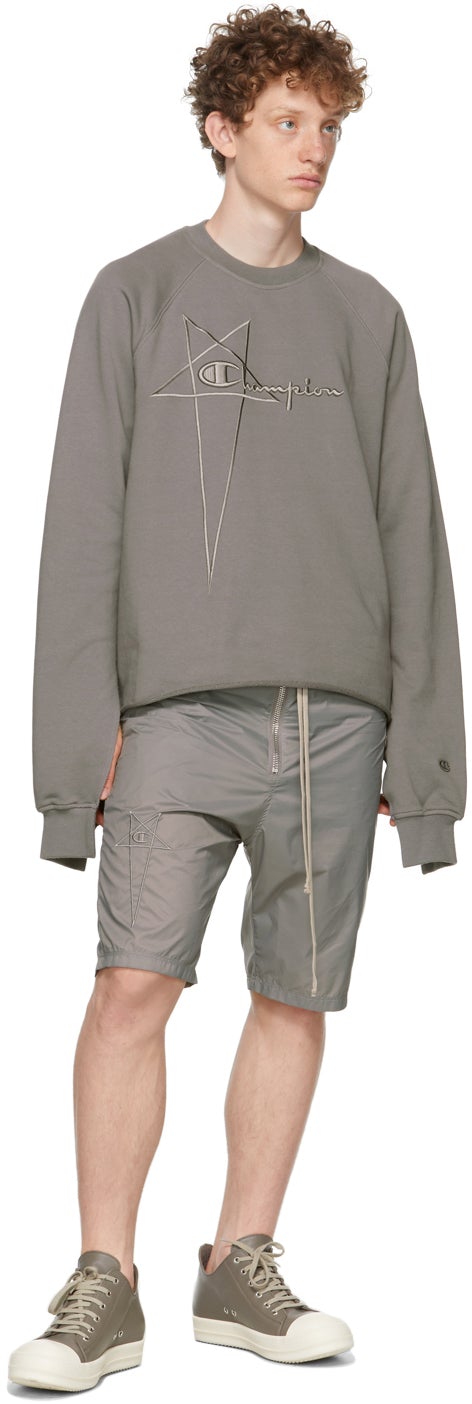 Rick Owens Grey Champion Edition Nylon Bela Shorts – BlackSkinny