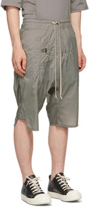 Rick Owens Grey Champion Edition Nylon Swingers Shorts