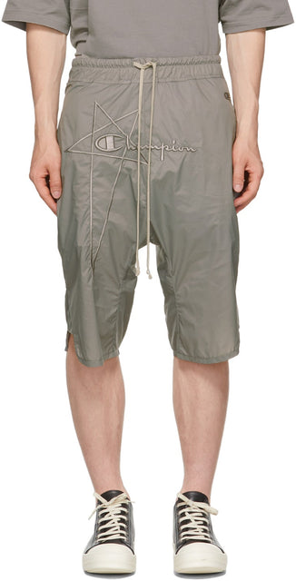Rick Owens Grey Champion Edition Nylon Swingers Shorts - Rick Owens Grey Champion Edition Nylon Swingers Shorts - Rick Owens 그레이 챔피언 에디션 나일론 스윙 어스 반바지