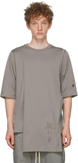 Rick Owens Grey Champion Edition Toga T-Shirt - Rick Owens Grey Champion Edition T-shirt Toga - Rick Owens 그레이 챔피언 에디션 Toga T 셔츠