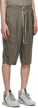 Rick Owens Grey Cupro Bela Pods Shorts